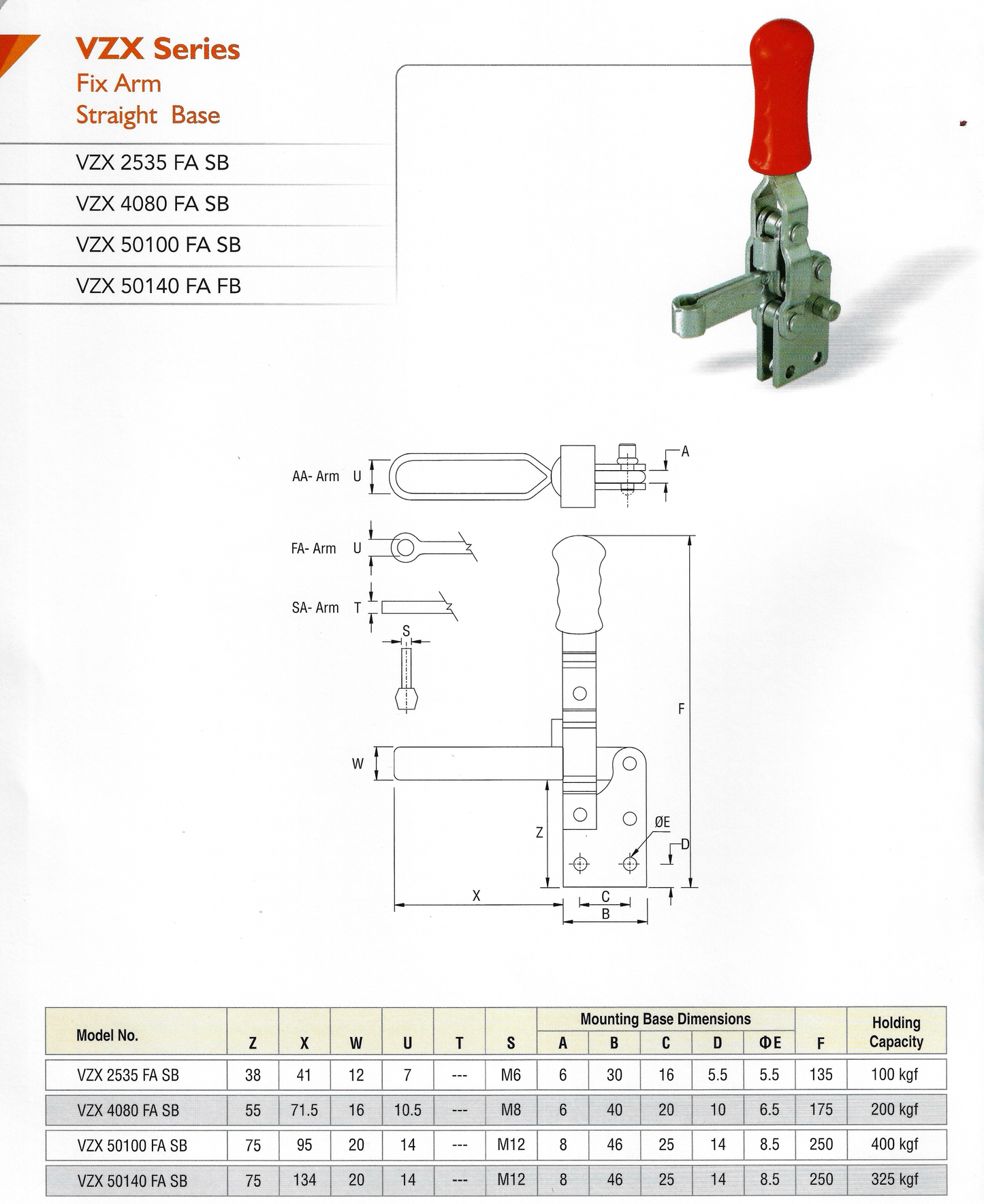 Strong Grip VZX-2535-AA-FB Vertical Hold-Down Toggle Clamp | 220 lb